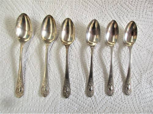 SET OF SIX SILVER PLATED TEASPOONS
