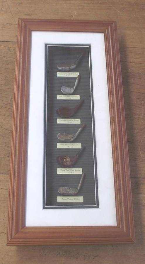 DISPLAY MODELS OF GOLF CLUBS THROUGH THE AGES