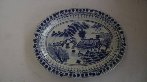 WILLOW PATTERN BLUE  OBLONG PLATE