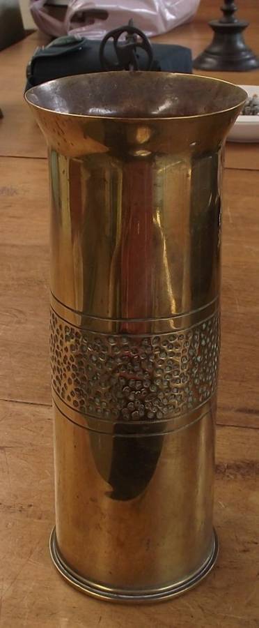 BRASS 13PDR 1913 SHELLCASE VASE