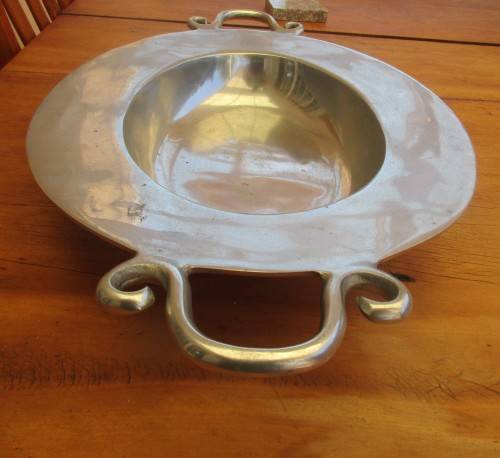 BEAUTIFUL BIG CAST ALUMINUM SALAD BOWL
