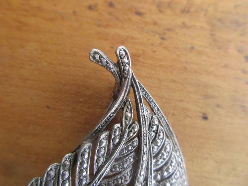 1960`S FERN BROOCH MARCASITE STYLE