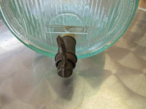 GLASS DECANTER IN SHAPE OF A BARREL 1950`S