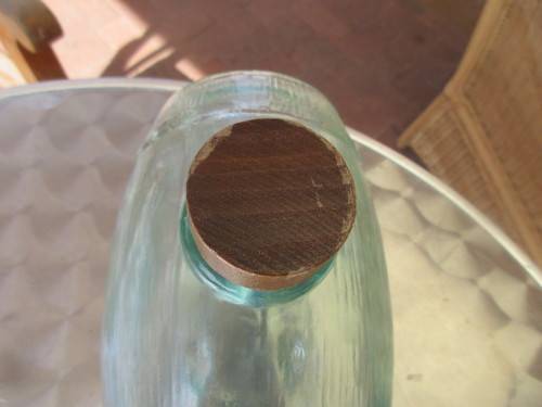 GLASS DECANTER IN SHAPE OF A BARREL 1950`S