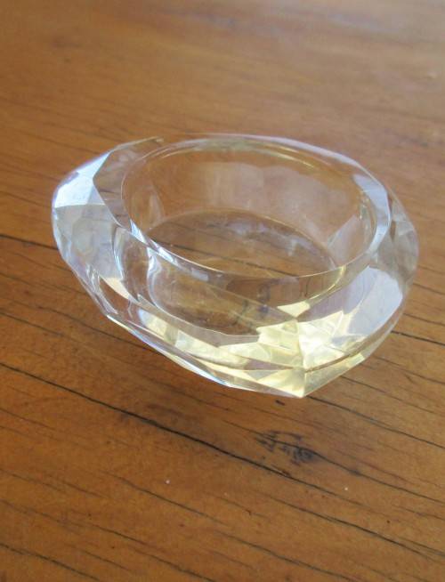 A PAIR CRYSTAL SALTS ALSO MAY BE USED AS CANDLEHOLDERS