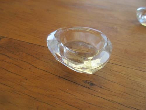 A PAIR CRYSTAL SALTS ALSO MAY BE USED AS CANDLEHOLDERS