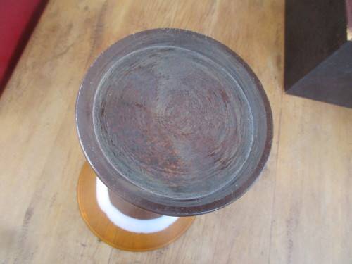 LARGE MULTI COLOURED GLASS VASE c 1970