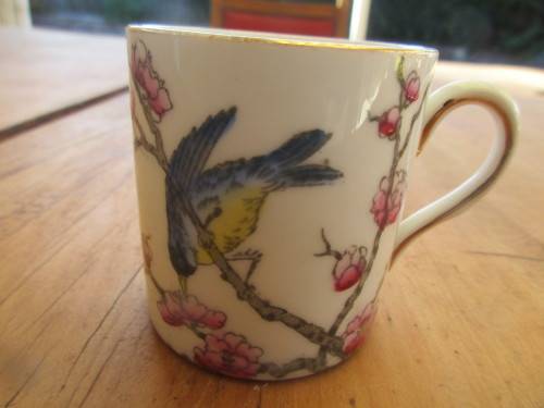PAIR ROYAL ALBERT  HANDPAINTED BLOSSOM  HOT CHOCOLATE CUPS c 1935