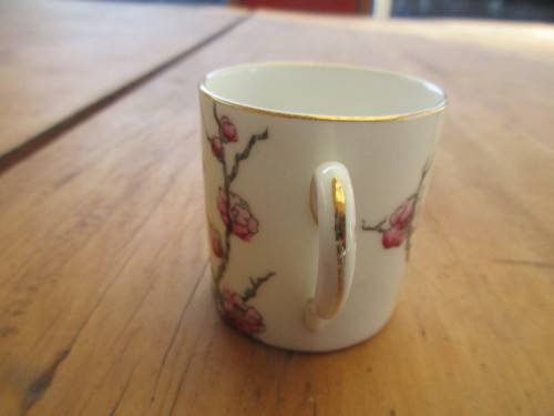 PAIR ROYAL ALBERT  HANDPAINTED BLOSSOM  HOT CHOCOLATE CUPS c 1935