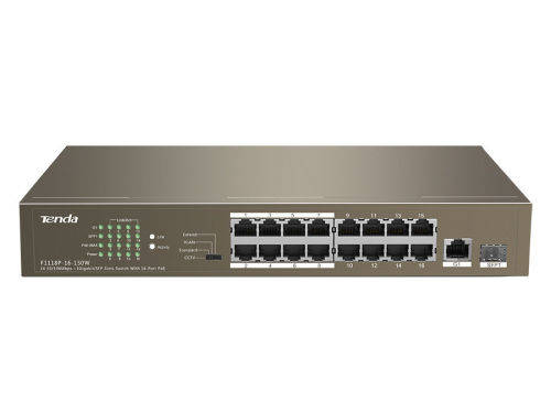 Tenda 16 Port Ethernet Switch with 16 Port PoE | TEF1118P-16-150W