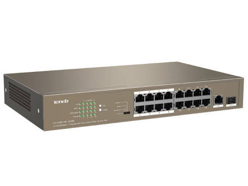 Tenda 16 Port Ethernet Switch with 16 Port PoE | TEF1118P-16-150W