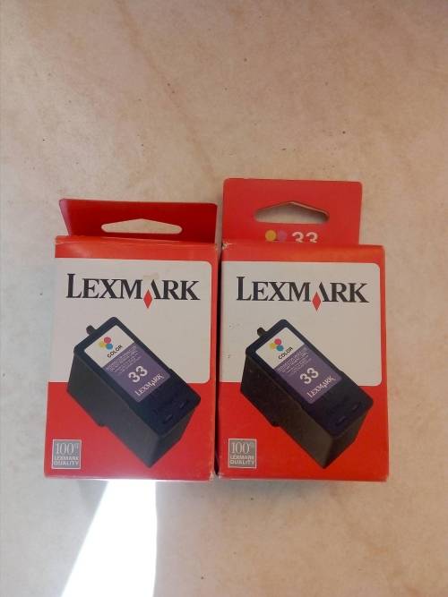 2 x Lexmark 33 Color Ink Cartridge - OEM (OLD CARTRIDGES NEVER USED, ALL SEALED)
