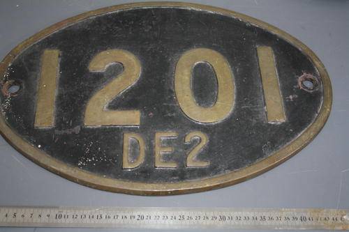Rhodesia Railways class DE2 Brass train Number plate.