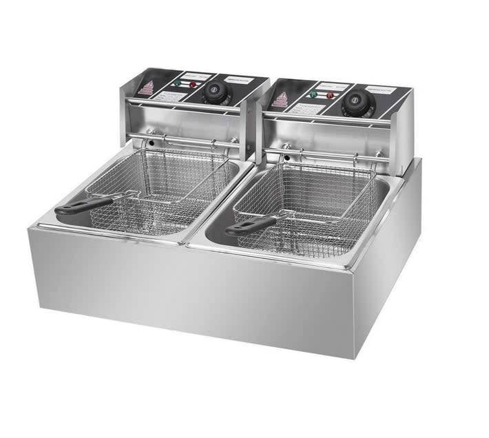 Delica 6L + 6L Double Pan Deep Fryer Silver