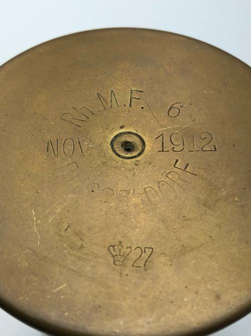 D44) WW1 BRASS SHELL DATED 1912 (Height 140 mm)