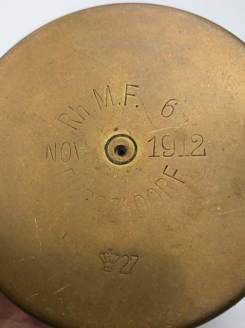 D44) WW1 BRASS SHELL DATED 1912 (Height 140 mm)