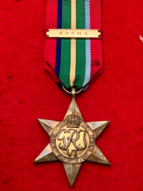 D3) WW2 THE PACIFIC STAR WIT BURMA CLASP