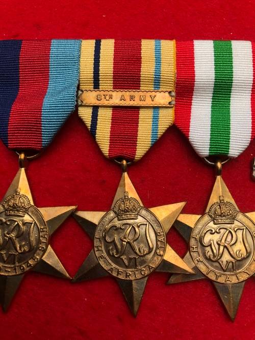 037) WW2 GROUP 6 MEDALS 8th ARMY BAR 156655 DS VAN DER MERWE
