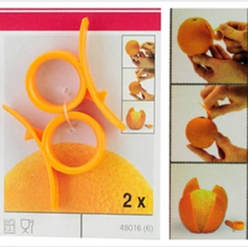 Easy Opener Lemon Orange Peeler Slicer Cutter Plastic- Red