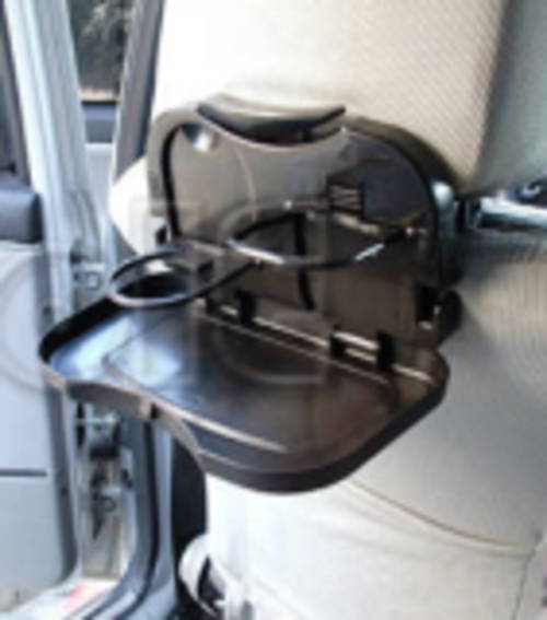 Car Back Seat Beverage Rack Drink Holder Bottle Stand Travel Dining Tray Black