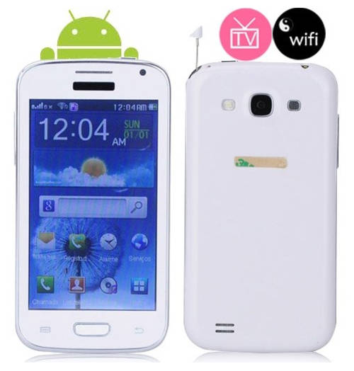 PXPhone Quad Band Dual SIM Dual Standby 4.2" HVGA LED Screen TV WIFI Phone - White