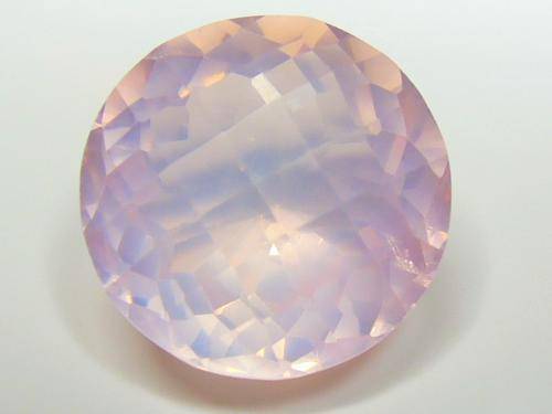 Certified Natural Rose Quartz, Checkerboard Round Faceted, 12.22 ct.