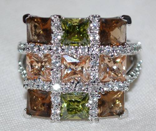 Stunning Multi Coloured Simulated Diamond Ring