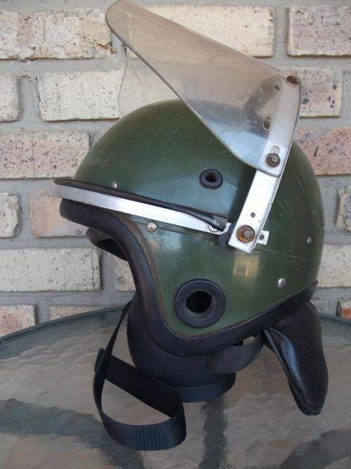A Dark Green Riot Helmet SADF/SAP