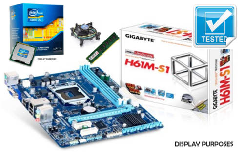 COMBO Gigabyte GA-H61M-S1 Motherboard 1155 + Intel i5 3470 3.20Ghz CPU + 8Gb Transcend DDR3 1333