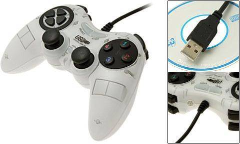WHITE USB DUAL SHOCK GAME PAD FOR PC (BRAND NEW)