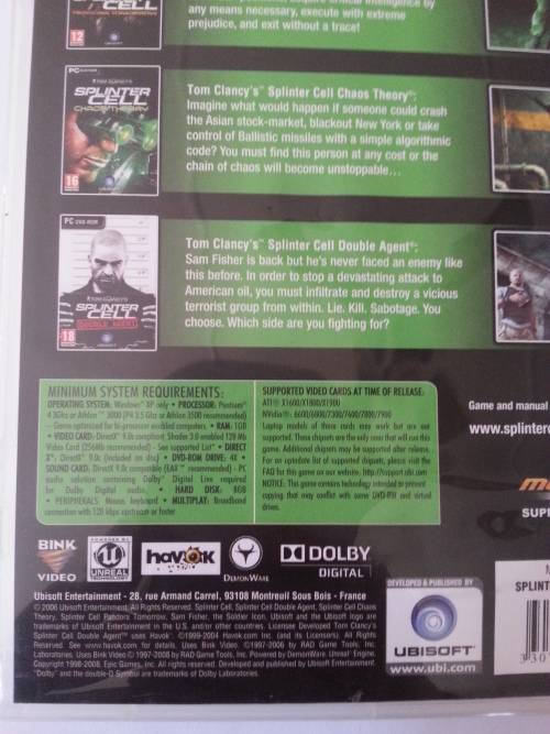 Tom Clancy`s Splinter cell Collection PC Games