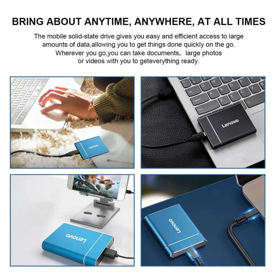Lenovo Portable SSD External Hard Drive 2TB External Solid State Drive USB 3.1 Lenovo Portable SSD E