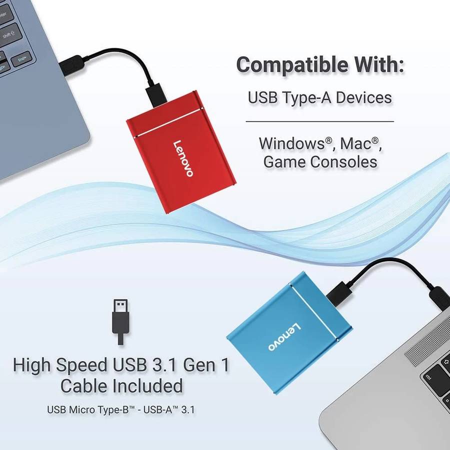 Lenovo Portable SSD External Hard Drive 2TB External Solid State Drive USB 3.1 Lenovo Portable SSD E