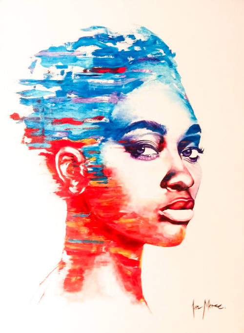 CONTEMPORARY AFRICAN PORTRAIT / OIL ON CANVAS /  90CM X 120CM   - !!!!  CRAZY ART SALE  !!!!