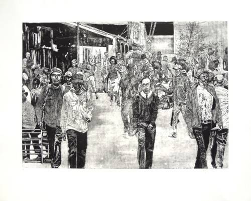 mario soares  - large etching