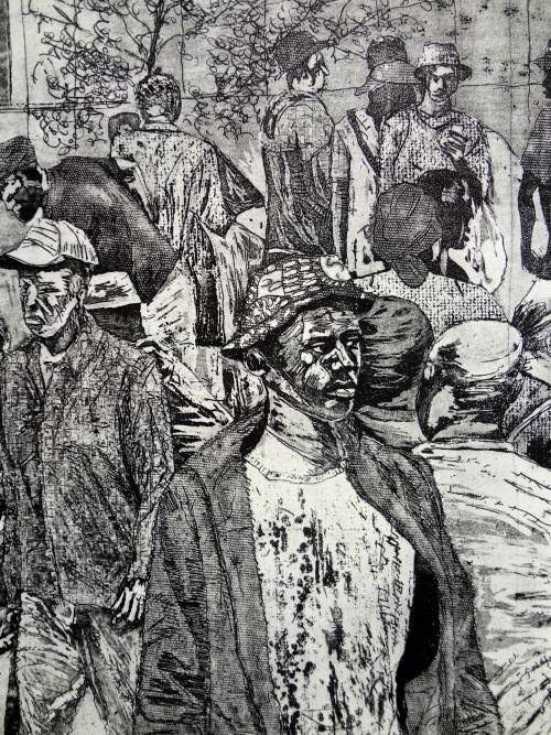 mario soares  - large etching