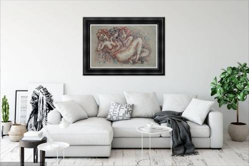 collectable burnett nude oil painting
