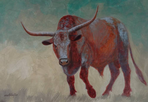MARK ENSLIN OIL PAINTING -  NGUNI - GALLERY RETAIL R14 000