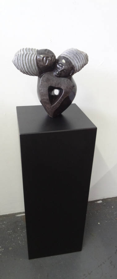 vusi - lovers shona stone sculpture