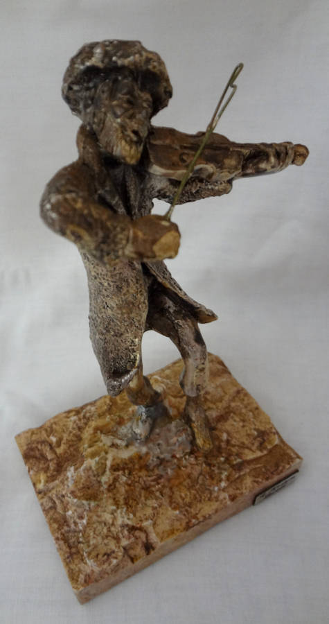 A.KEDEM - FIDDLE PLAYER - JUDAICA ISRAEL - STERLING SILVER
