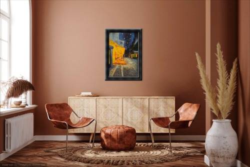 after van gogh oil painting cafe terrace at night