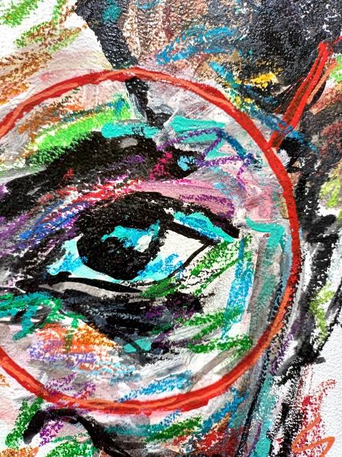 African Portrait - mixed media painting
