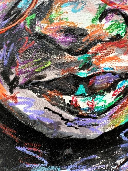 African Portrait - mixed media painting