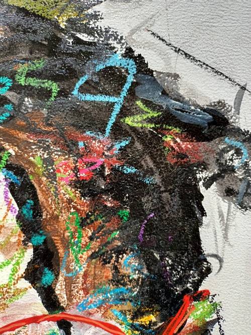 African Portrait - mixed media painting