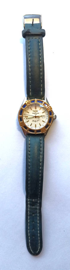 Breitling lady J watch with 18kt gold bezel