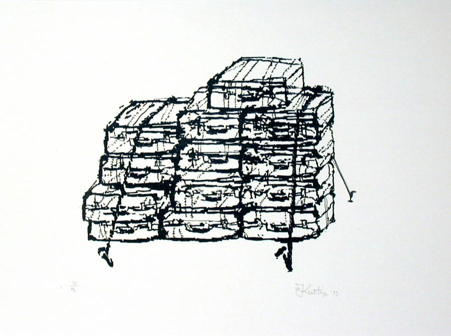 william kentridge `luggage`print