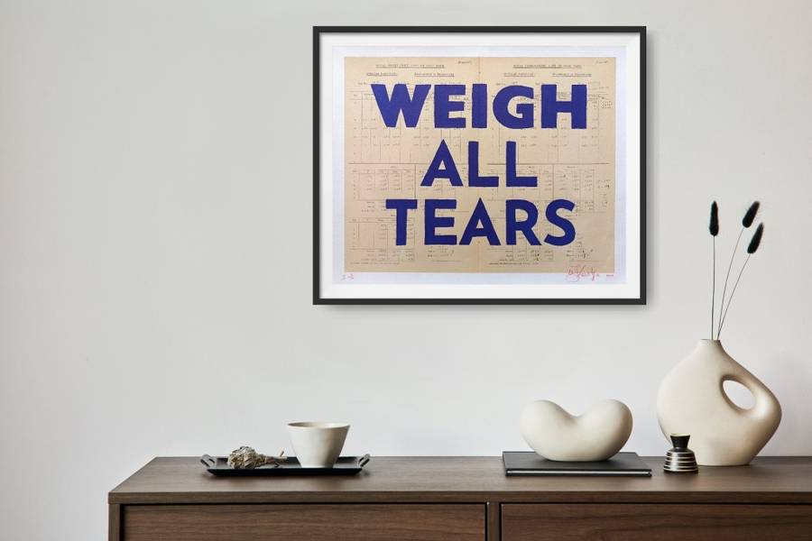 william kentridge -`weigh all tears` print
