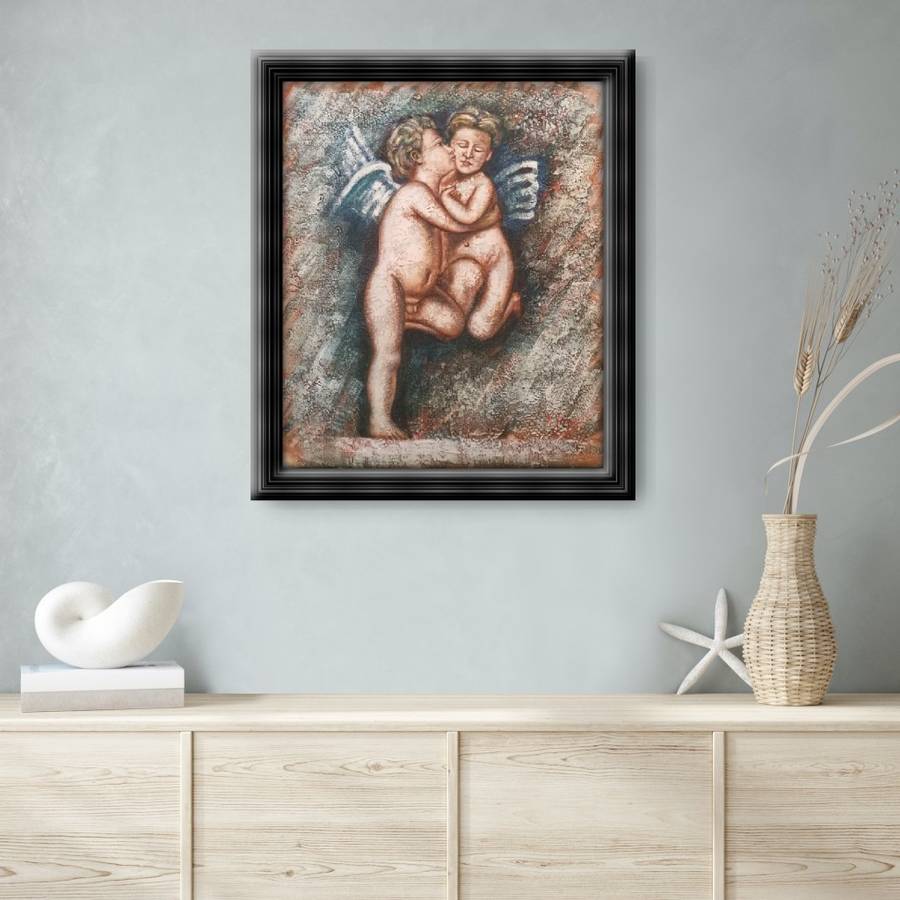 cupids embrace oil painting