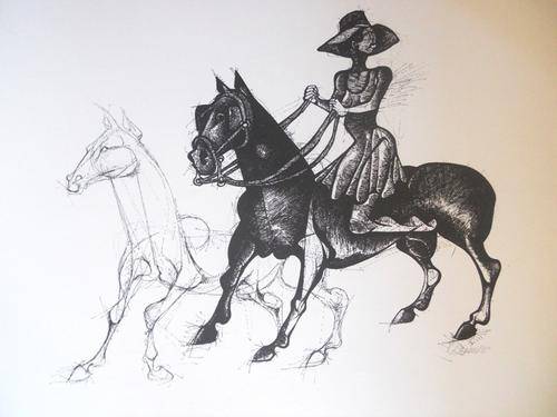 DUMILE FENI, "THEME FOR RUTH", LITHOGRAPH,