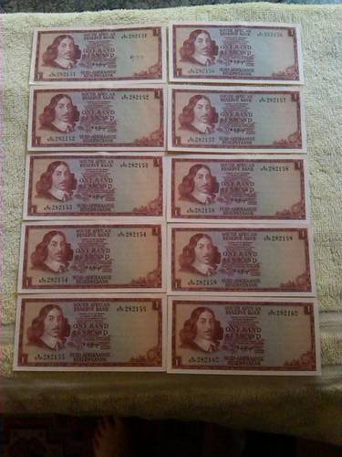 10X 1R notes in sequence A570 notes 282151-282160